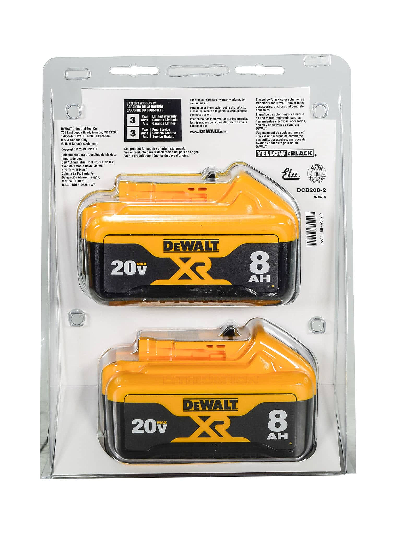 Dewalt-DCB208-2 20V MAX* XR 8Ah Battery-2 Pack - image 4 of 4