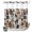 White, Ash Gray, variant on No Hook Shower Curtain, Halloween Shower Curtains for Bathroom with See Through Top Window, Pumpkins Cat Orange Black Waterproof & Washable Bath Curtain Small Stall 36"x78"