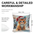 thumbnail image 2 of Cute Cat with Santa Hat Linen toss pillowcase Decoration pillowcase Gift preferred 18x18" Cushion cover 2 set Sofa pillowcase Sofa bedroom living room car, 2 of 2