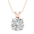 thumbnail image 2 of 3.0 ct Brilliant Round Cut Solitaire Zircon 18K Rose Solid Gold Everyday Affordable Designer Necklace Pendant with 18" Chain, 2 of 7