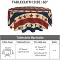 thumbnail image 2 of 4th of July Tablecloth Round Retro Patriotic American Flag Star Stripes Table Cloths Circular Table Cover Waterproof and Wipeable Polyester Tabletop for Dining Kitchen Picnic Party Decor 60 Inch, 2 of 6