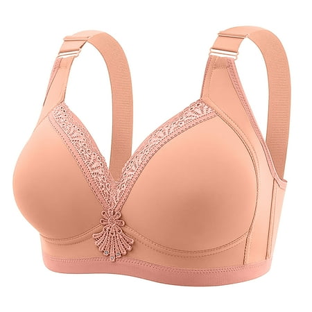 SCSAlgin Womens Push Up Everyday Bras Comfortable Wireless Bralettes V Neck Seamless Bra Smooth Brassiere Basic Bras