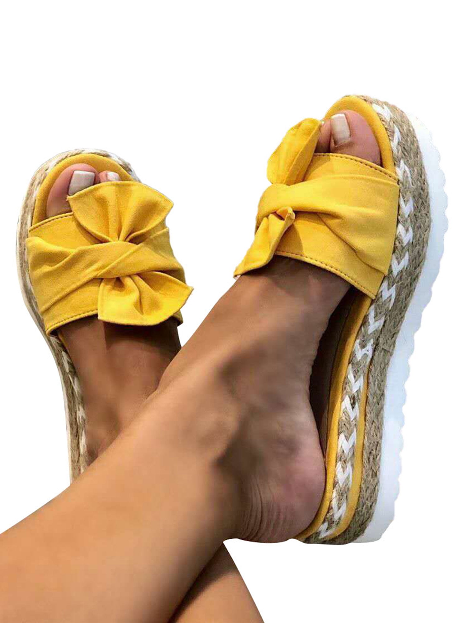 Wazshop Slide Sandals for Womens,Summer Beach Espadrilles Bow