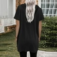 thumbnail image 4 of Jalioing Hooded Pullover Sweatshirt for Women Lightweight Thin Hoodies Short Sleeve Loose Mid-Length T-Shirt (X-Large, Black), 4 of 6