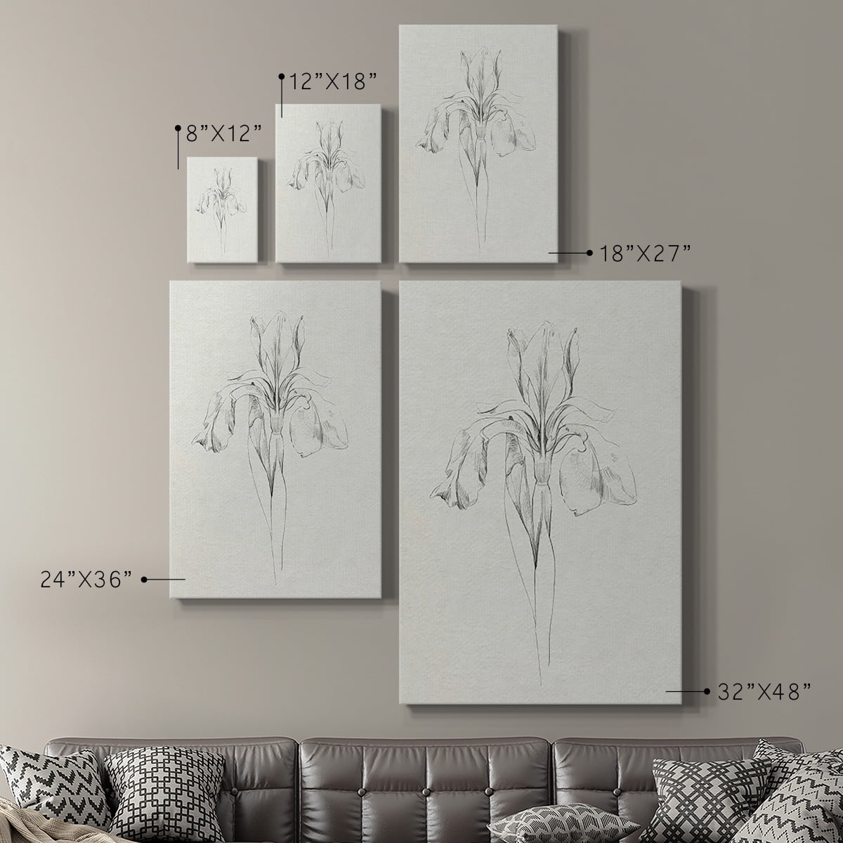 Neutral Iris Sketch I Premium Gallery Wrapped Canvas - Ready to Hang