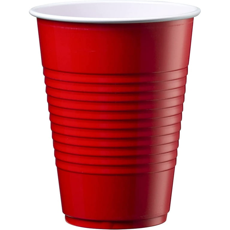 GUSTO Disposable Cups 16 Oz Plastic Cups for Party, Red 240-Pack
