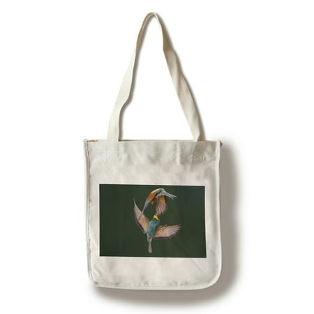 - Colorful Birds Fighting - Lantern Press Photography (100% Cotton Tote Bag - Reusable)