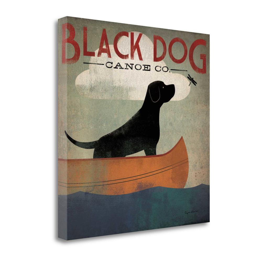 Black Dog Canoe By Ryan Fowler, 18" x 18" Fine Art Giclee Print on