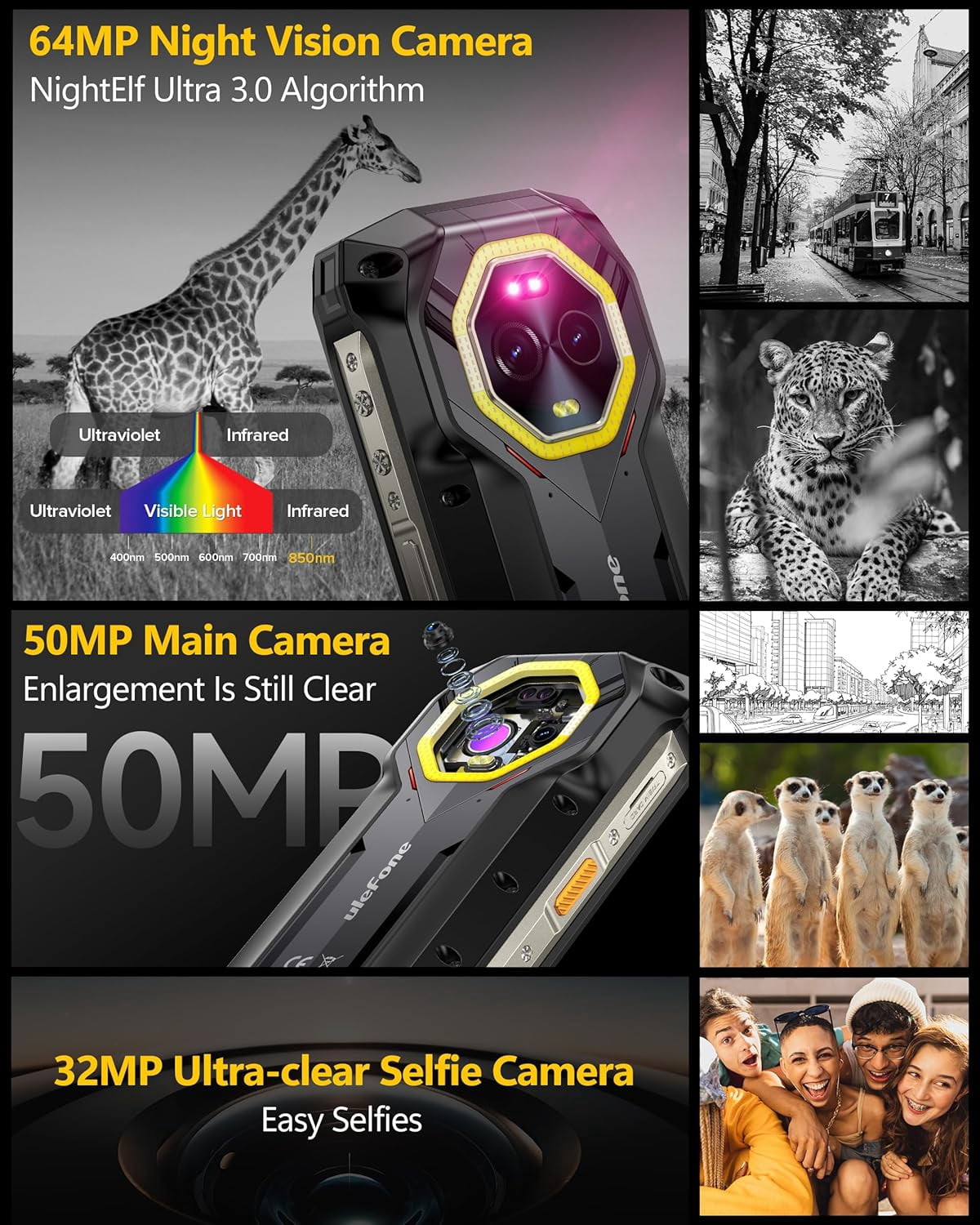 Ulefone Armor Mini 20 Pro 5G Rugged Phone, 16GB 256GB MTK Dimensity 6300, 6200mAh(33W)