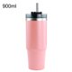 thumbnail image 5 of Gran capacidad de la botella de vacío aislada de café con aislamiento de café taza de té de ejercicio jogging de acero inoxidable Taza con tapa transparente en casa rosa 600ml sidaley HA011613-05B, 5 of 7