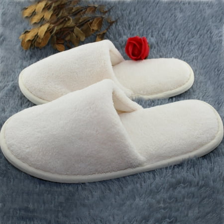 

5 Pairs Of Men s and Women s Slippers White Fluffy Coral Bristle Closed Toe Slippers Suitable for Spa Party Guests Hotels and Travel