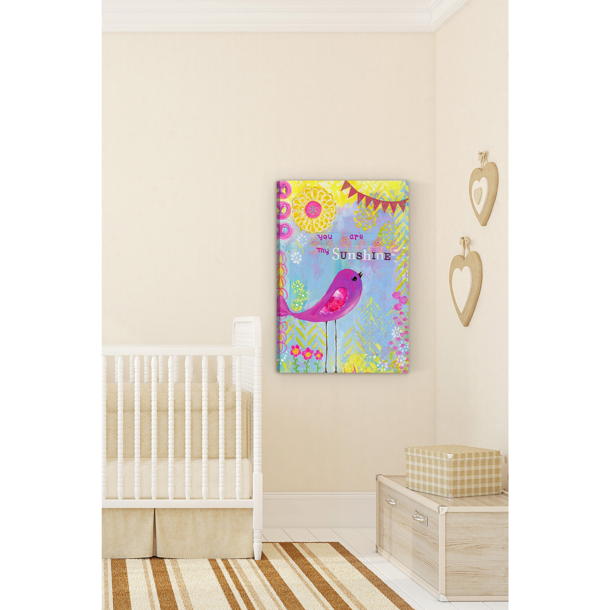Marmont Hill "Sunshine Purple Bird" by Jill Lambert Painting Print on Wrapped Canvas