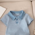 thumbnail image 4 of NOLDARES Toddler Baby Summer Outfits Crew Neck T-shirt+Striped Shorts with Pockets Boy Casual Clothing Set 1-6 Years Blazer,3-4 Y, 4 of 9