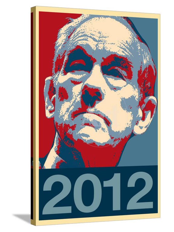 Ron Paul 2012 Political Poster, Stretched Canvas Wall Art Sold by ArtCom