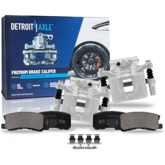 Detroit Axle - Rear Brake Calipers w/Bracket Brake Pads Kit Replacement for Mitsubishi Lancer Outlander Sport RVR - 4pc Set