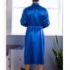 thumbnail image 4 of Batas para hombre, lisas, informales, de manga larga, con cordones, con bolsillo para el hogar, pijama largo para hombre, 4 of 5