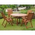 thumbnail image 3 of International Caravan Royal Tahiti Madrid Balau Wood 5 Piece Patio Dining Set, 3 of 4