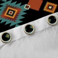thumbnail image 4 of Manfei Tribal Aztec Blackout Curtains Set of 2 (52x84 Each), Boho Geometric Curtain, Teal, Orange and Black, 4 of 6