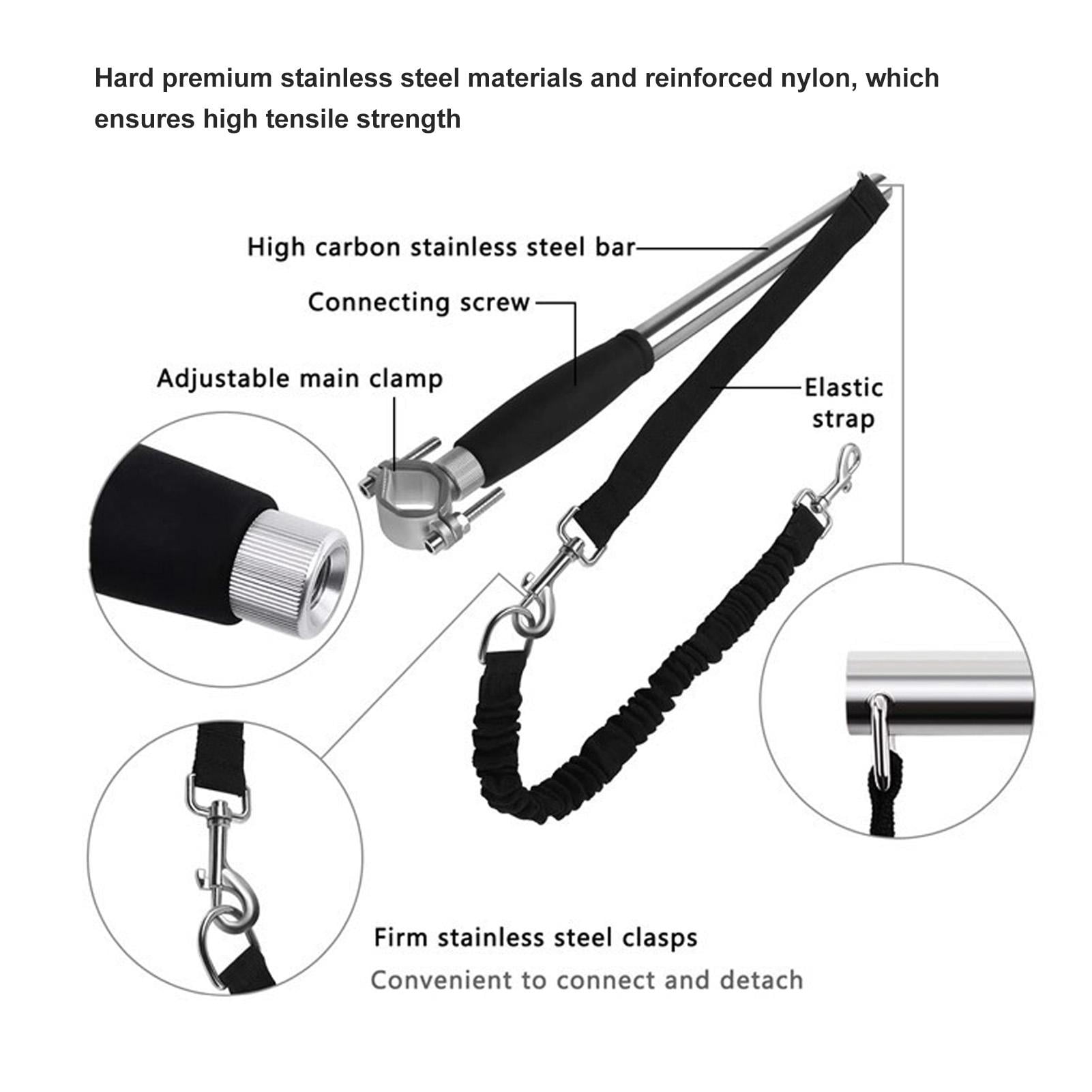 BOKYAN Retractable Bike Dog Leash – Stainless Steel, Elastic Band, Hands‑Free Running & Easy Clamp for Any Bike