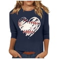 thumbnail image 2 of YLHFASHION T-shirt pour Femmes « Baseball Mom », T-shirt Graphique Cœur de Baseball, Haut Drôle à Manches Courtes, jusqu'à 50 % de Rabais, T-shirt à Manches Longues pour Femmes, 2 of 5