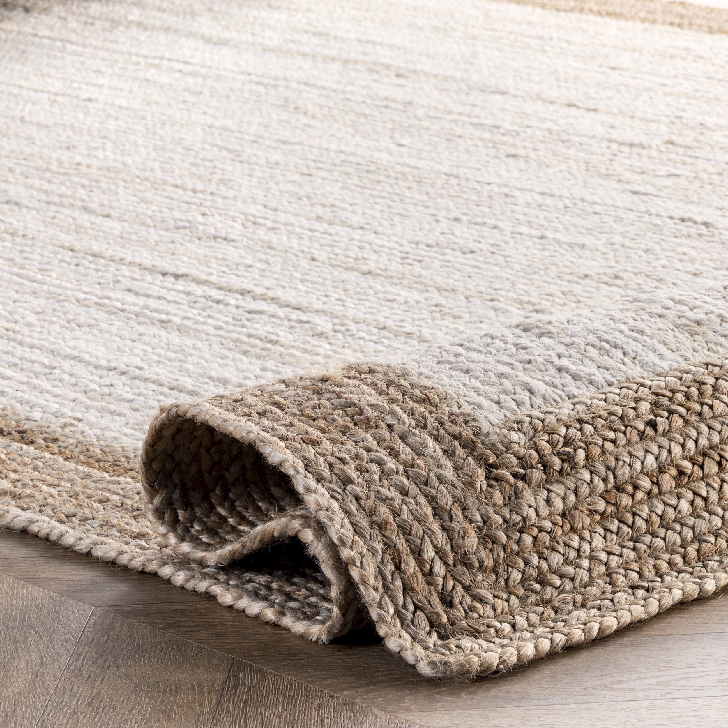 nuLOOM Eleonora Casual Jute White 2' 6" x 6' Farmhouse Runner Rug