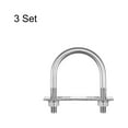 thumbnail image 3 of Round U-Bolts 3 Sets 59mm Inner Width 91mm Length M10 with Nuts and Plates, 3 of 5