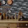 thumbnail image 6 of 6 Pcs Waterproof Tiles Stickers Wall Decals 11.8'' x 5.9'' Self Adhesive Gray Mosaic Brick Peel and Stick Backsplash for Kitchen Bathroom Decor, 6 of 8