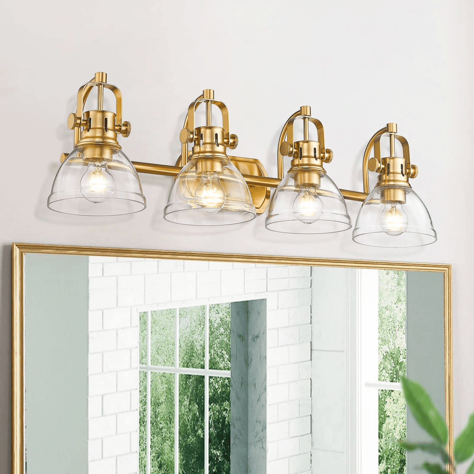 4Light Brass Vanity Light Fixture Modern Bathroom Light Fixtures with