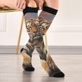 thumbnail image 5 of Coolnut Fierce Tiger Compression Socks Women Men Knee High Stockings 1Pair for Sports, Running, Travel201 Gift, 5 of 7