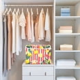 thumbnail image 4 of Yayeee Collapsible Cube Storage Bin with Lid Fabric Closet Decorative Basket with Handles, Red Striped Lemon, 4 of 7