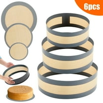 EEEKit 3 Set Silicone Baking Mat for 4, 7, 9 Inch Springform Pan, Protector Prevent Cake from Sticking to Bottom and Side, Easy Clean Nonstick Silicone Liners for Baking Cheesecake Pan