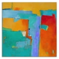 thumbnail image 3 of 14" x 14" Shades of a City by Dorothy Gaziano - Print on Canvas Fabric Orange, 3 of 3
