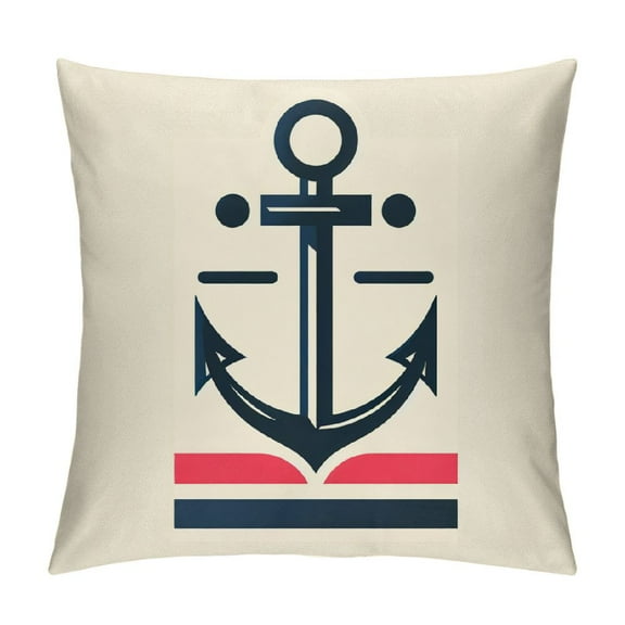JRXY Nautical Pillow Covers, Nautical Throw Pillows for Couch, Anchor Decor, Coastal Pillow Covers, Nautical Outdoor Decor White