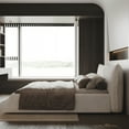 thumbnail image 5 of King Size Upholstered Platform Bed, Modern Bed Frame with Velvet Headboard for Bedroom, 5 of 16