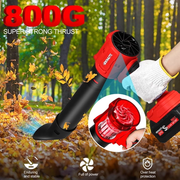 Handheld Cordless Leaf Blower with 2 Batteries, 32000RPM Air Blower with Extended Nozzle, Lightweight Hand Blowers Ideal Gift for Patio Cleaning, Lawn Care & Car Drying