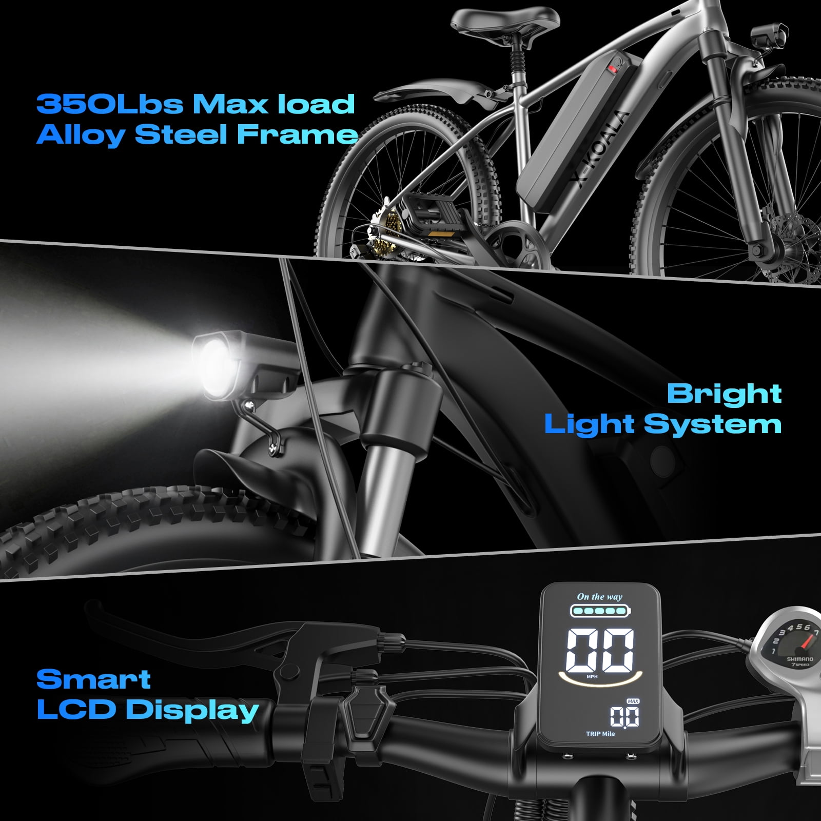 Electric Bike for Adults，1000W Electric Mountain Ebike，25MPH 40Miles,Electric Dirt Bike, 7-Speed, 26" Tires,Removable Battery, Shock Absorber, Commuter E-Bike