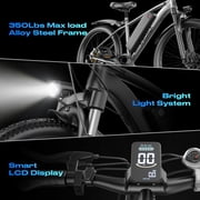 Electric Bike for Adults,1200W Peak Ebike, 50Miles 25MPH Commuting Electric Mountain Bike, 26 Adult Electric Bicycle with Removable Battery, 21 Speed,UL All Terrain E-Bike (Silver-55 Miles)