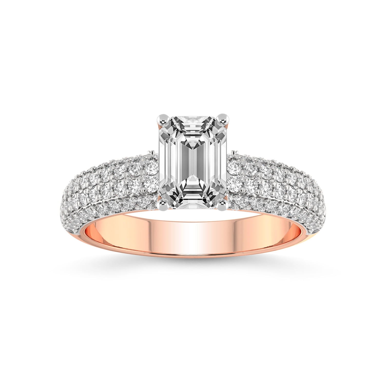 2 Carat IGI Certified Emerald Shape Lab Grown Diamond Engagement Ring