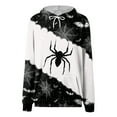 thumbnail image 6 of Kaprioy Halloween Sweatshirts for Women Pullover Sweatshirt Drawstring Fall Fashion Spooky Spider Printed Hoodie Long Sleeve Tops with Pocket Black, XL, 6 of 6