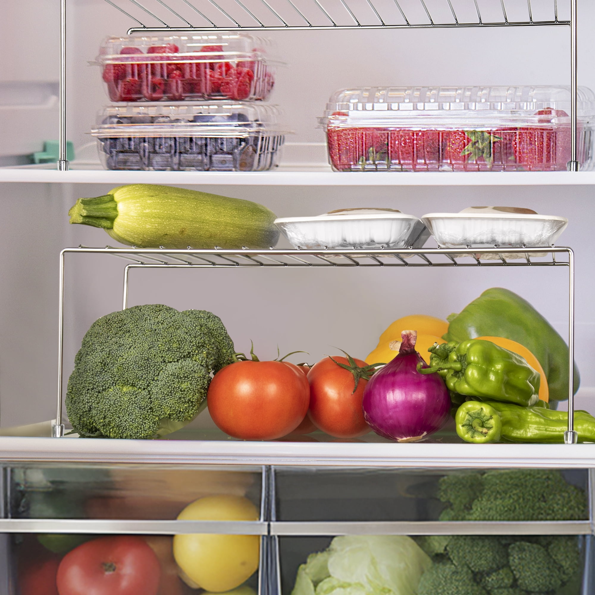 ROFAY Wire Rack Kitchen Food Storage Cabinet Shelf Organizer, Chrome, 4 Pack