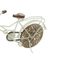 thumbnail image 5 of 19" x 12" White Metal Bike Sculpture with Carved Wood Wheels, by DecMode, 5 of 9