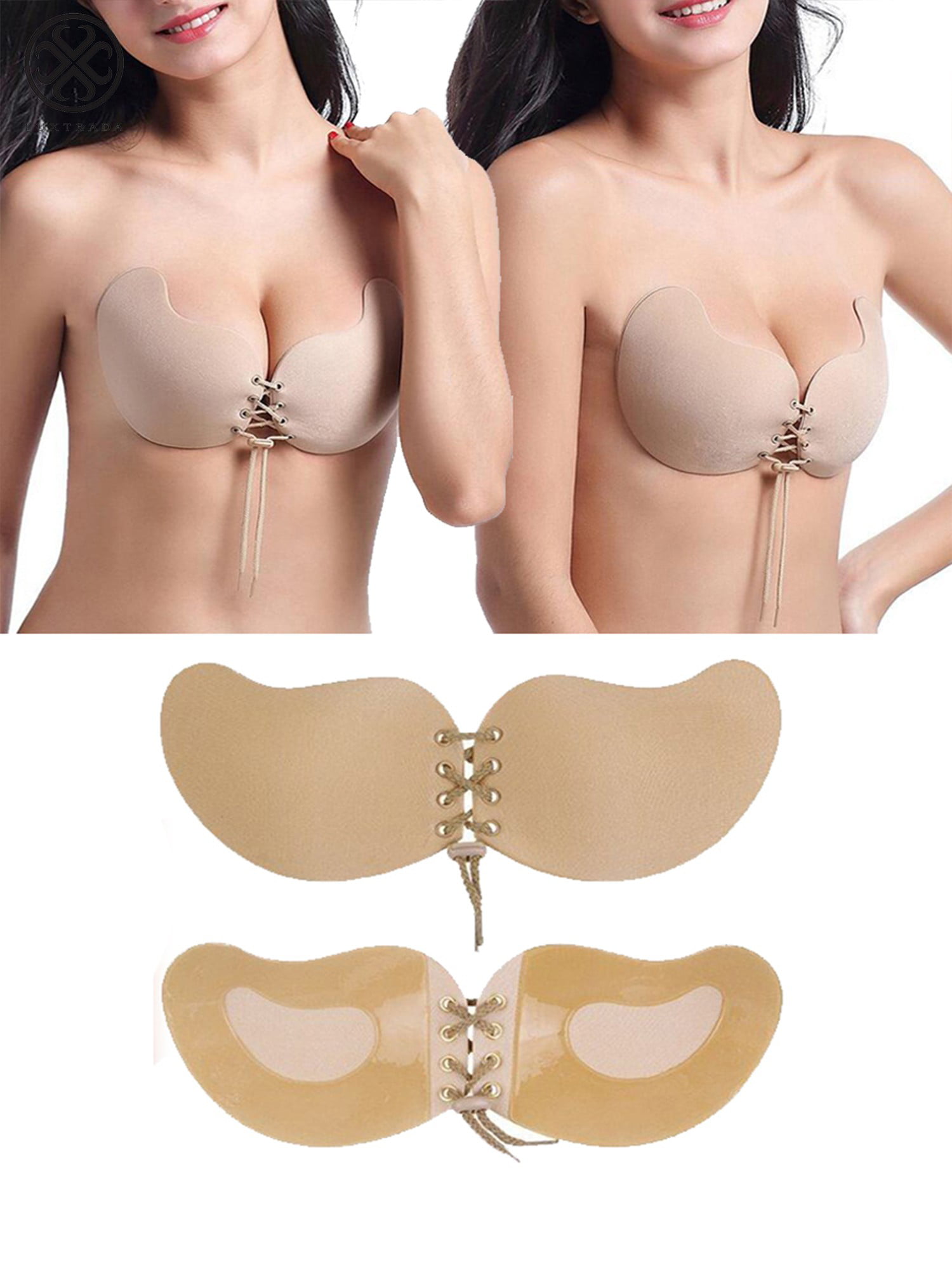 Solalux Women's U Shape Backless Bra Small Breast Push Up Bra for