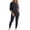 Black, variant on Plus Size 2 Piece Sets For Curvy Women Sexy Fall Long Sleeve Tops Wide Leg Pants Sets Sweatsuits Casual Tracksuits Black S