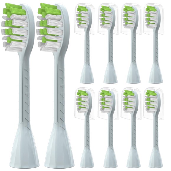 YMPBO Toothbrush Heads Compatible with Philips One Series Sonicare Electric Toothbrush BH1022/BD1002, 10 Pack Replacement Heads, Soft Bristles, Mint Light Blue
