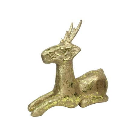 Pa Paper Mache Deer Sitting 10 Gold Leaf Pa Paper Mache Deer Sitting 10 Gold Leaf