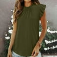 thumbnail image 2 of bnaln Womens Summer Tank Tops Crew Neck Ruffled Sleeveless Babydoll Peplum Tops Elegant Tunic Shirts Loose Fit Casual Camisole Vest Basic Cami Shirts Beach Vacation Trendy Outfits, 2 of 7