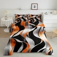 thumbnail image 2 of Erosebridal Geometric Stripes Bedding Twin Comforter Set,Black Orange Down Comforter,Spiral Swirl Bedding Sets Twin with Comforter,Microfiber Boys Bedroom Decor,Reversible,3pcs, 2 of 8