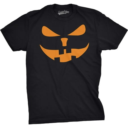 - Crazy Dog T-shirts Mens Buck Teeth Pumpkin Face Funny Fall Halloween Spooky T shirt (Black)