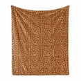 thumbnail image 1 of Earth Tones Soft Flannel Fleece Throw Blanket, Giraffe Skin Background Safari Animal Savannah Inspired Design, Cozy Plush for Indoor and Outdoor Use, 60" x 80", Cinnamon and Beige, by Ambesonne, 1 of 6