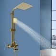 thumbnail image 4 of Miumaeov Bathroom Gold Brass Shower Fixture System Wall Mount Rainfall Shower Valve Faucet Set, 4 of 21